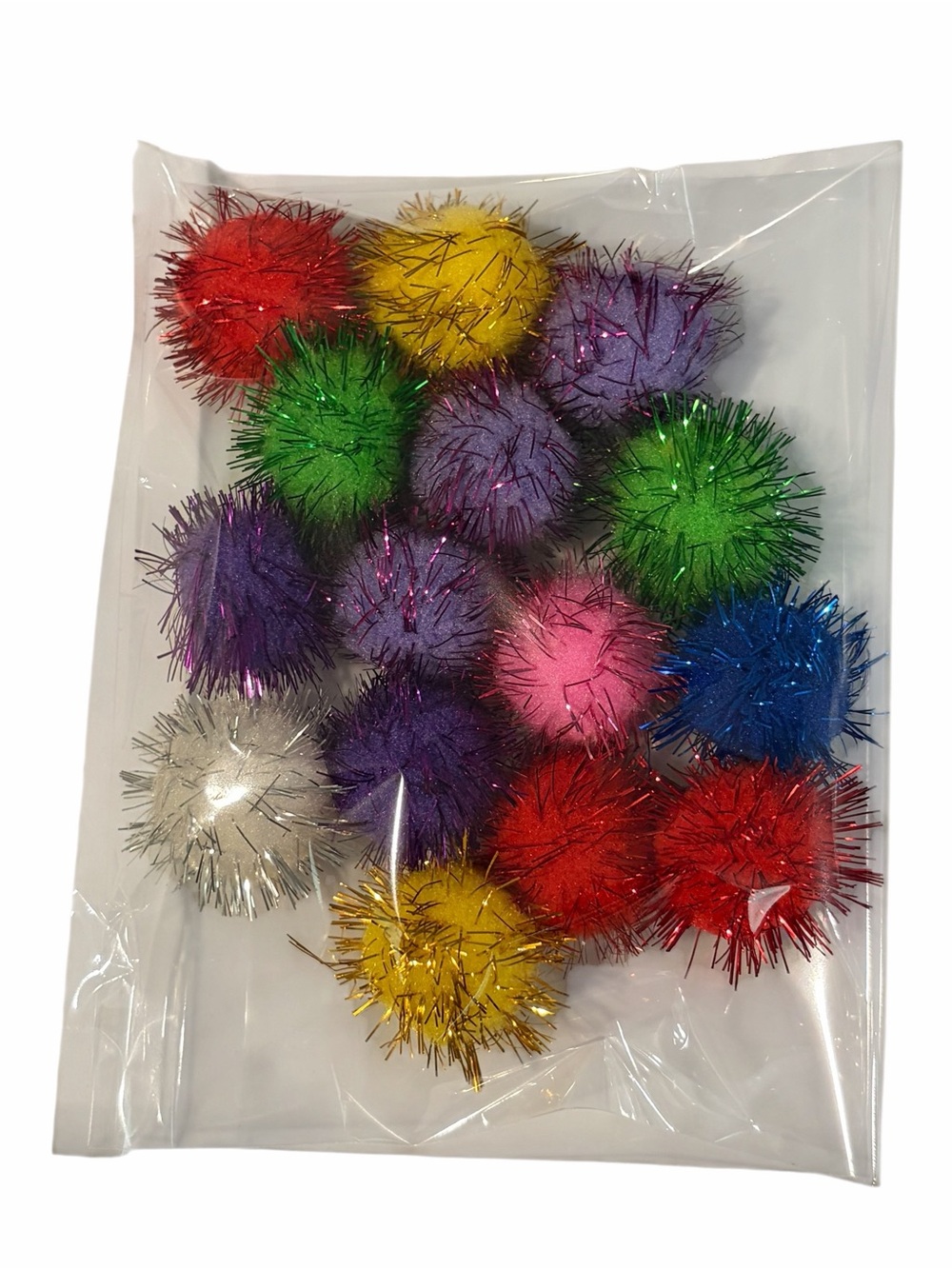 Colorful Sparkle Pom Pom Cat Toy Balls – Assorted Colors